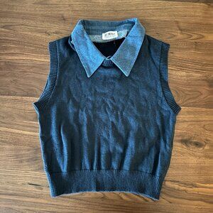27 Miles Malibu Navy Blue Vest with Collar - Small